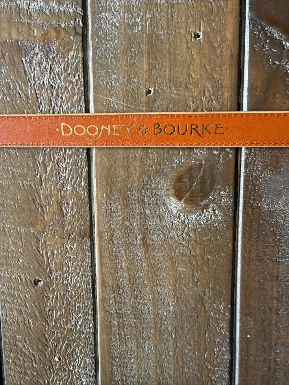 Vintage Dooney & Bourke Two-Tone Tan/Tobacco Leather Belt with Gold Hardware